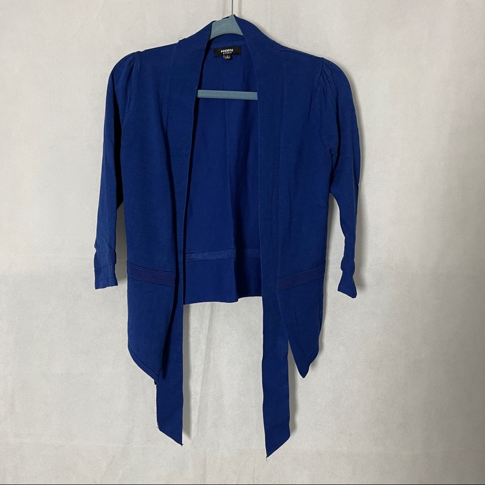 Premise Blue Tie Cardigan Blazer Size S